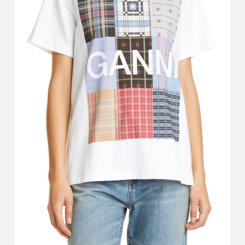 Ganni Multicolor Patchwork Graphic Tee - image 3